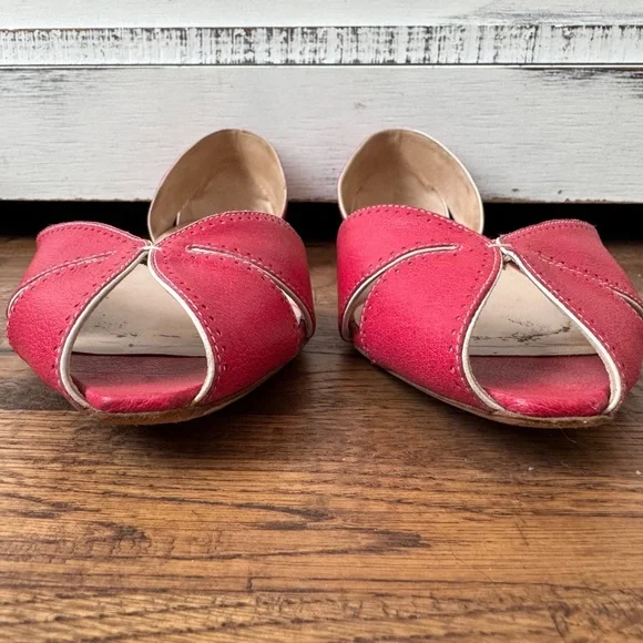 Salvatore Ferragamo D'Orsay Leather Lasercut Flats Women's Size 9.5 B S - Picture 4 of 9